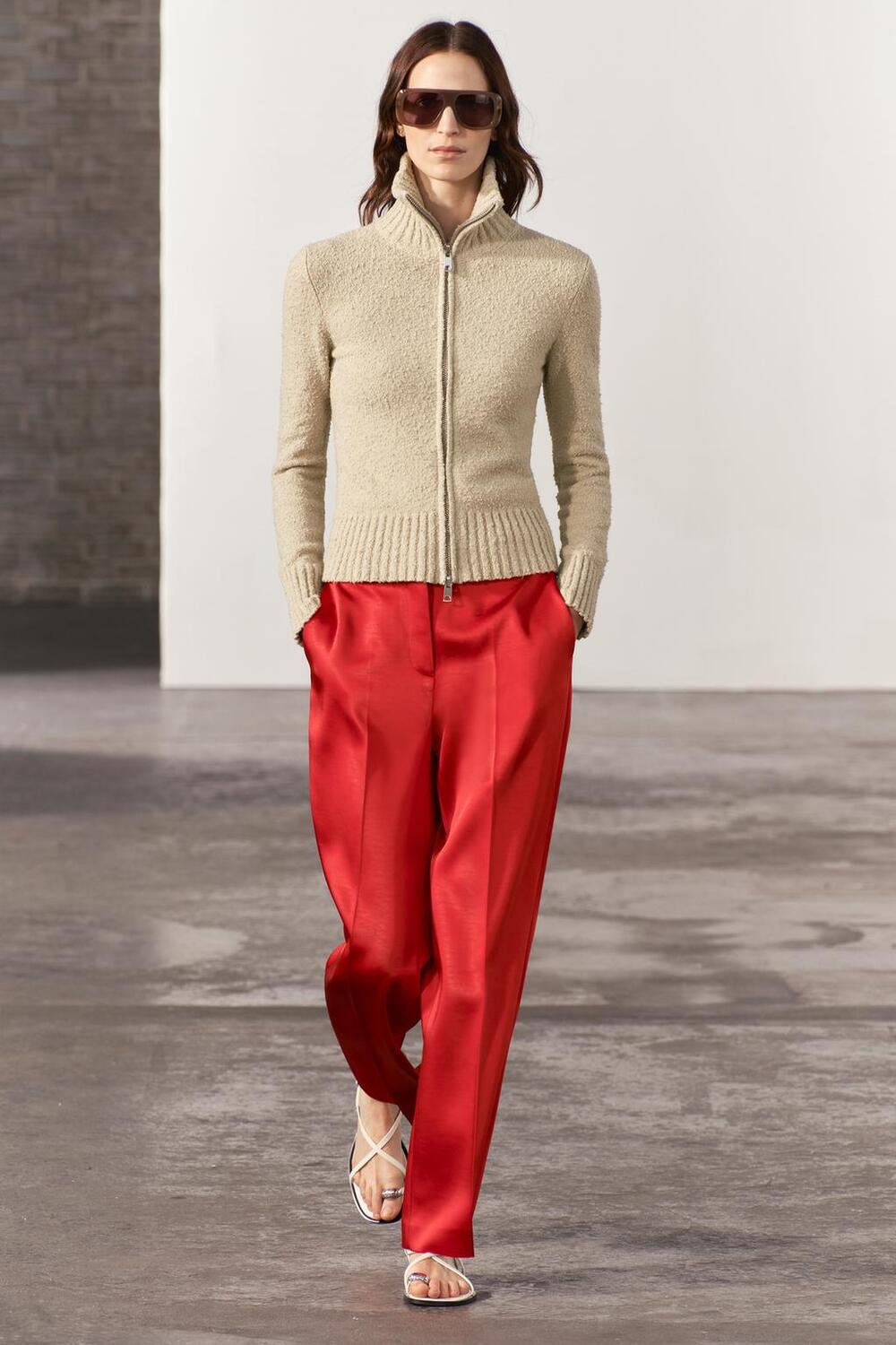 

Кардиган из трикотажа букле ZARA, светло-зеленый