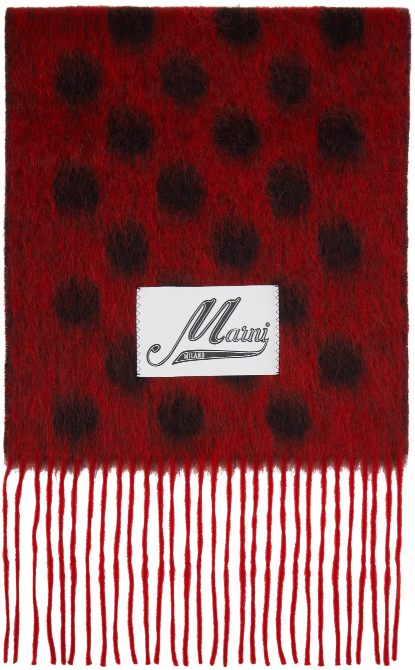 

Красный шарф в горошек Marni