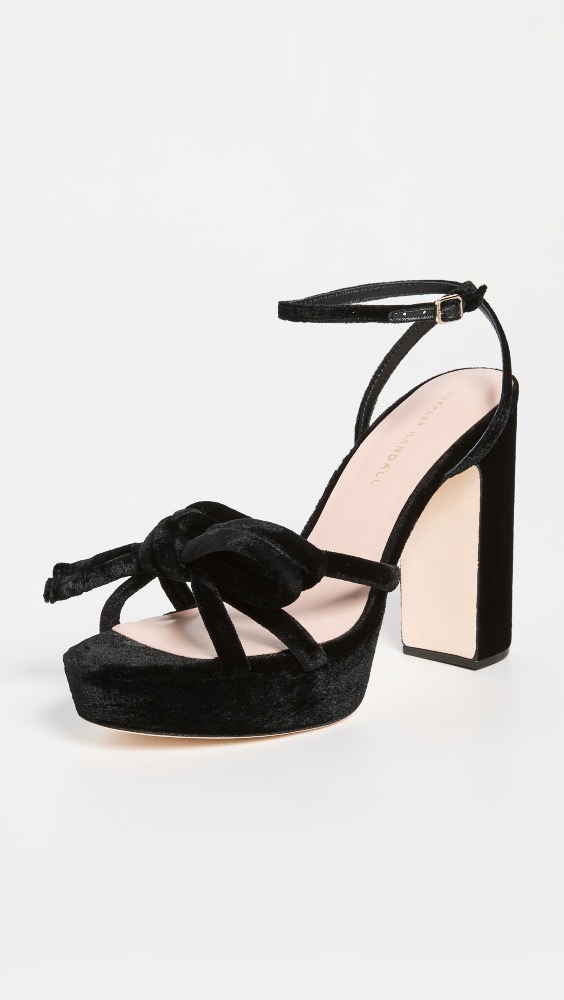 

Сандалии Loeffler Randall Melany Bow Heeled Platform, черный
