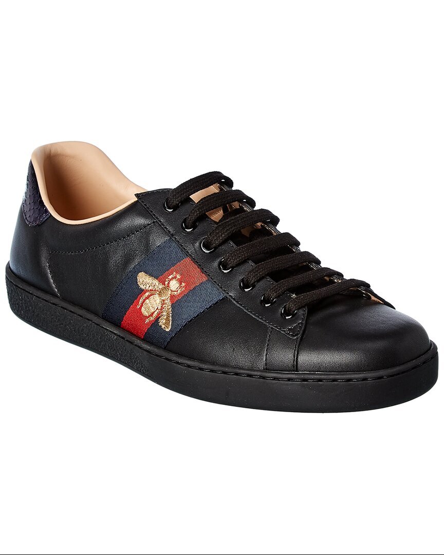 

Кожаные кроссовки Gucci Ace с вышивкой в ​​виде пчелы, черный