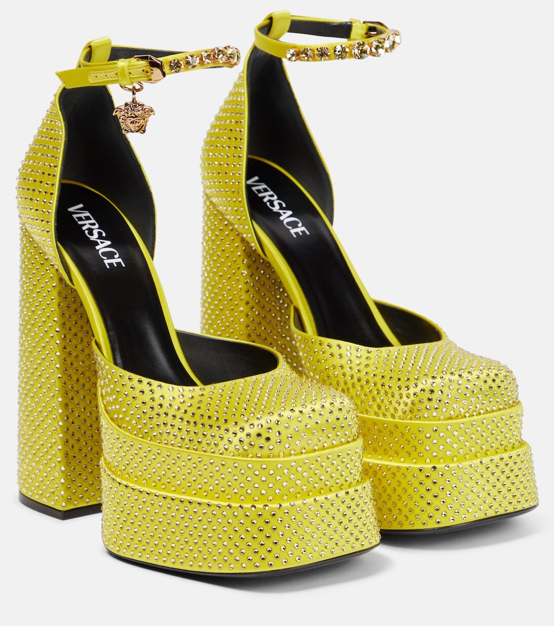 

Декорированные туфли-лодочки Medusa Aevitas на платформе Versace, желтый