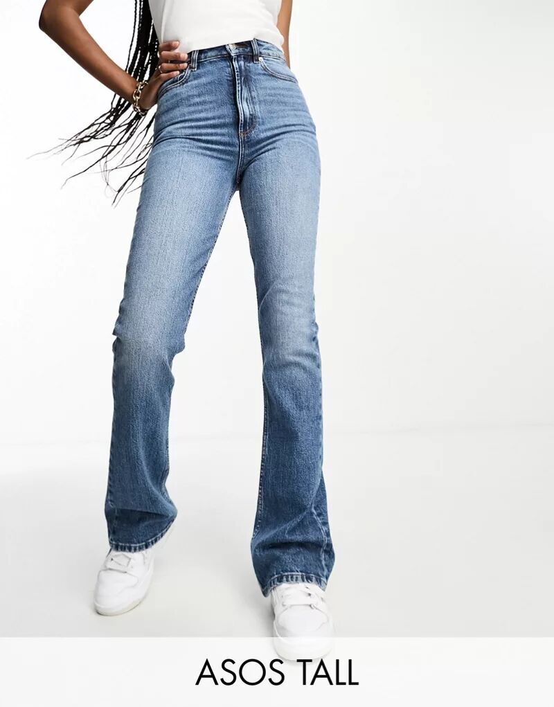 

Синие расклешенные джинсы ASOS DESIGN Tall