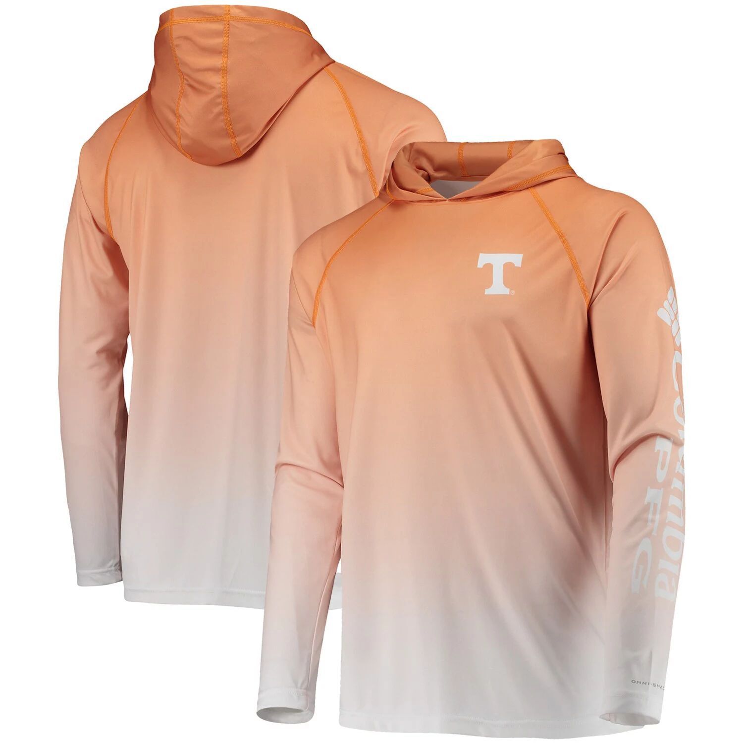 

Мужская футболка Columbia PFG Tennessee Orange Tennessee Volunteers Terminal Tackle Omni-Shade UPF 50 с капюшоном и длинными рукавами