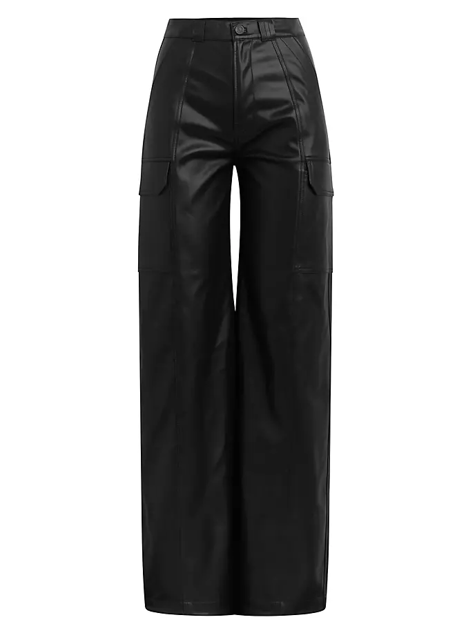 

Брюки-карго из искусственной кожи Hudson Jeans, черный