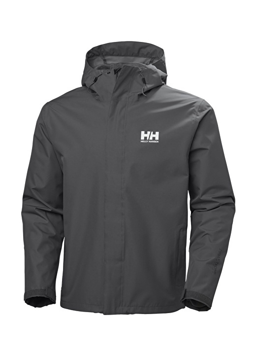

Дымчатый мужской плащ с прямым воротником Helly Hansen