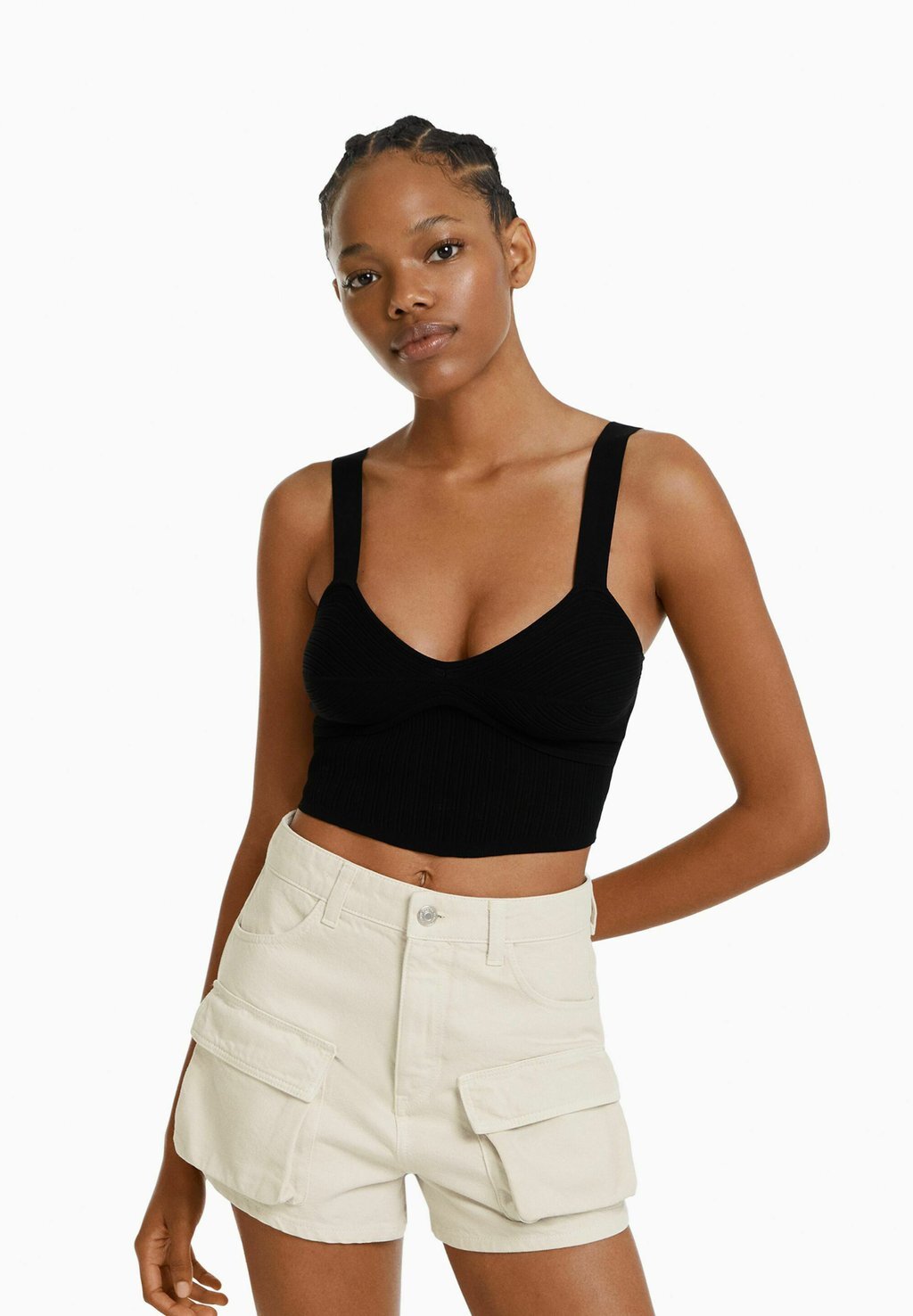

Джинсовые шорты Bershka, белый