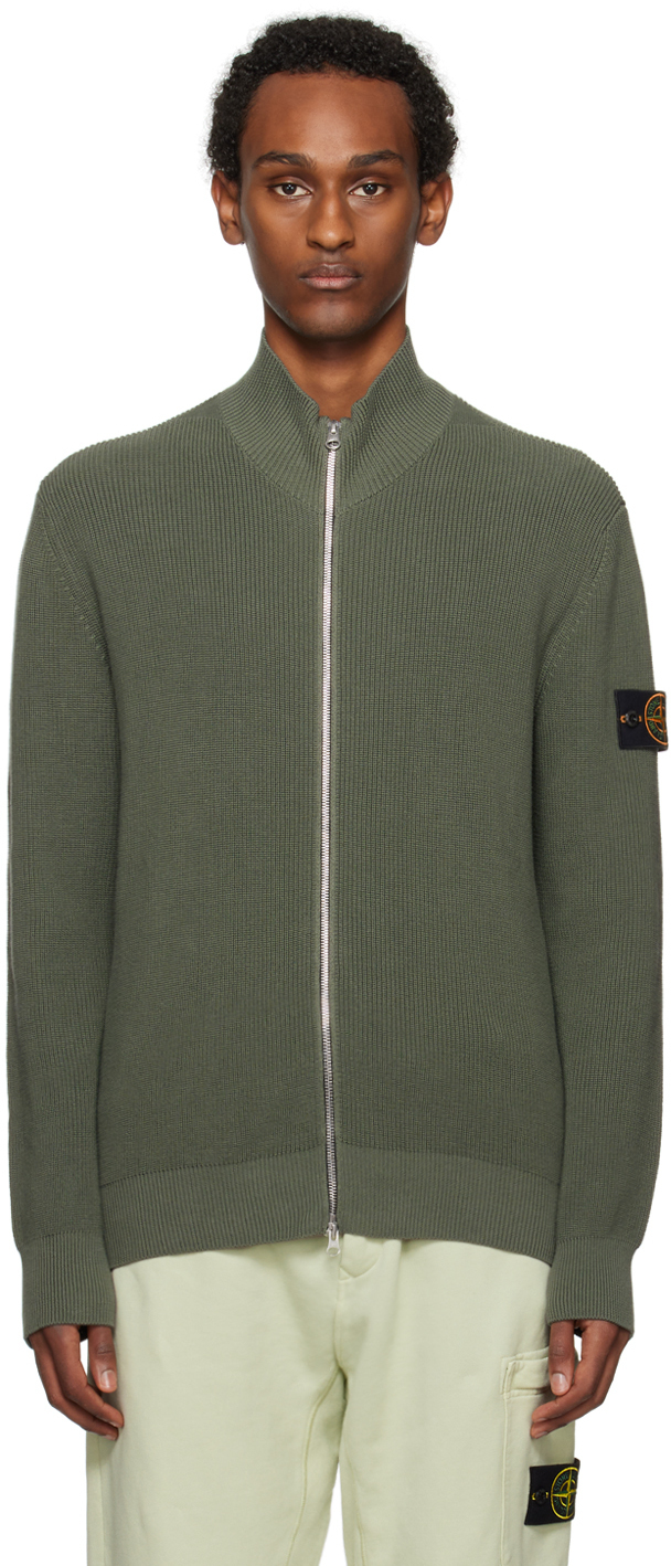 

Зеленый свитер с нашивками Stone Island, цвет Musk