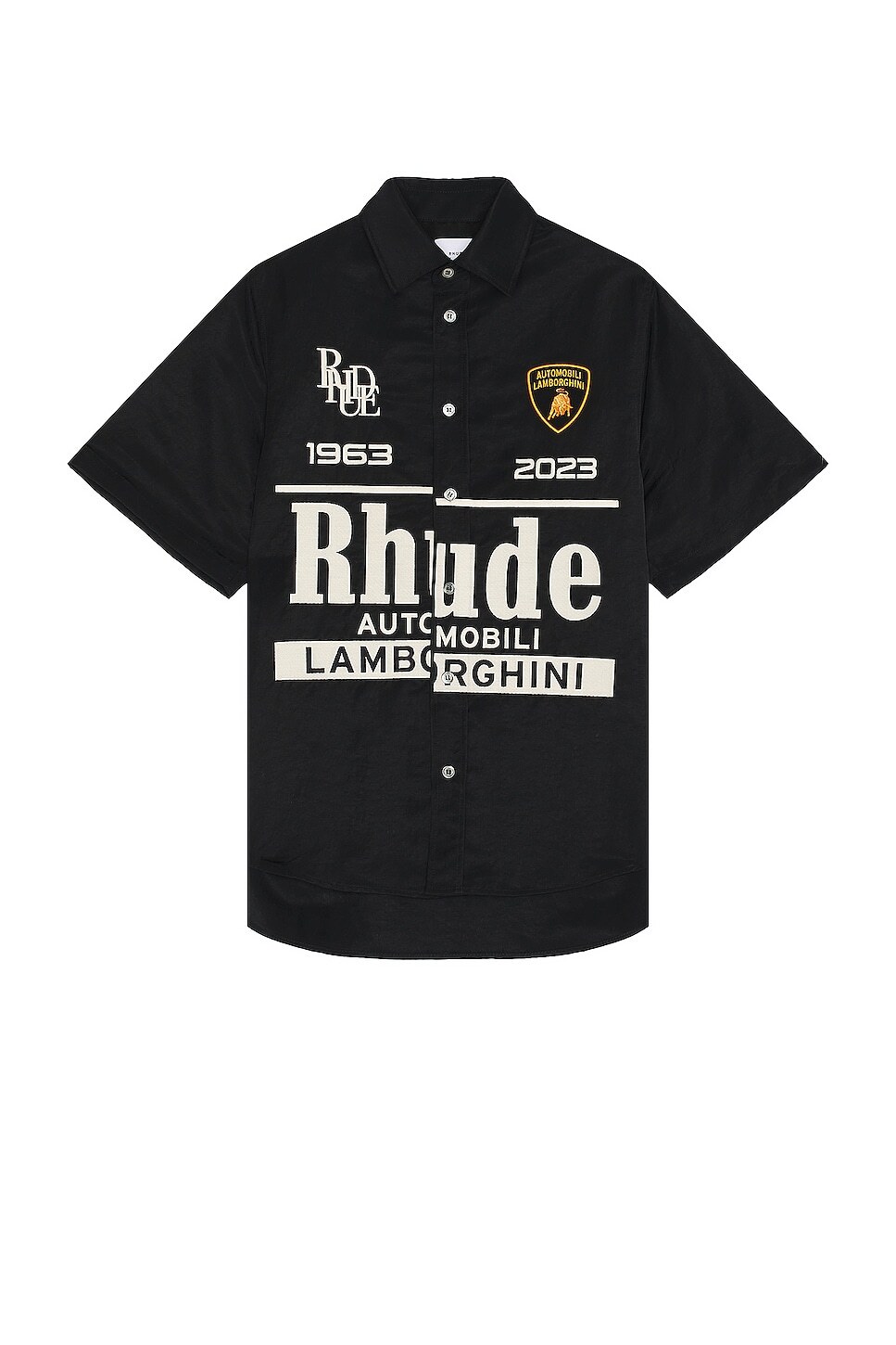 

Рубашка Rhude x Automobili Lamborghini Uno Button Up, черный