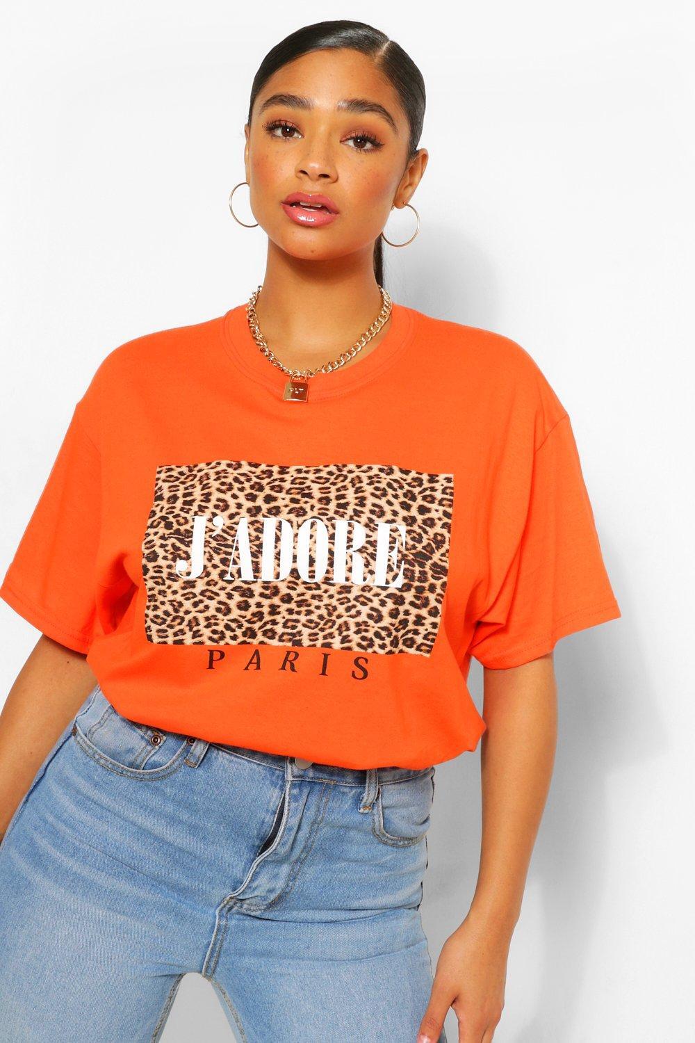 

Футболка с леопардовым изображением j'adore Boohoo, оранжевый