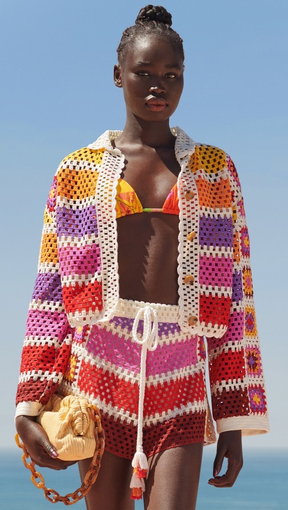 

Рубашка FARM Rio Mixed Crochet Stripes
