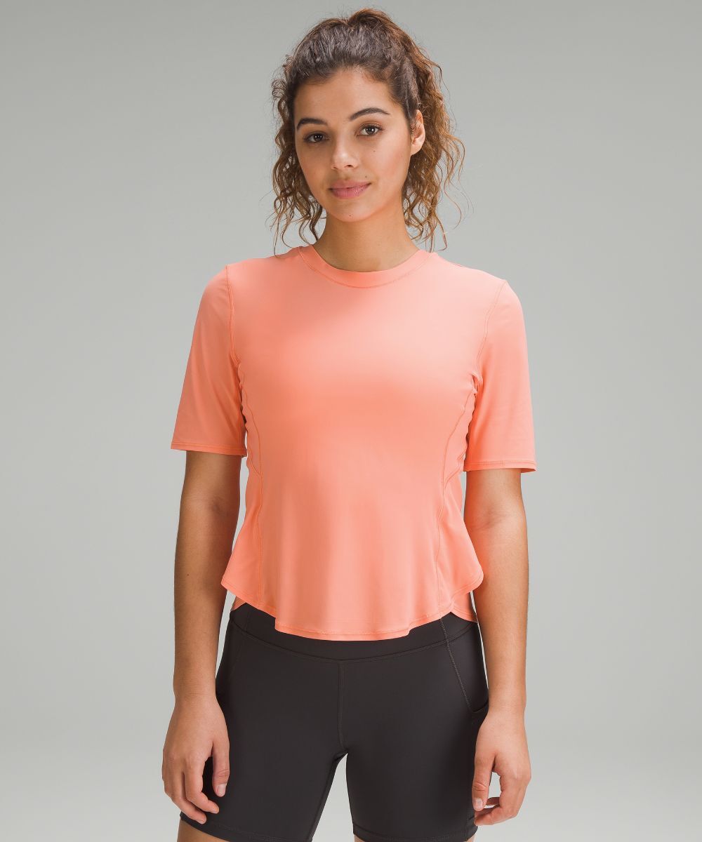 

Откидная футболка для бега с защитой от ультрафиолета Lululemon, коралловый
