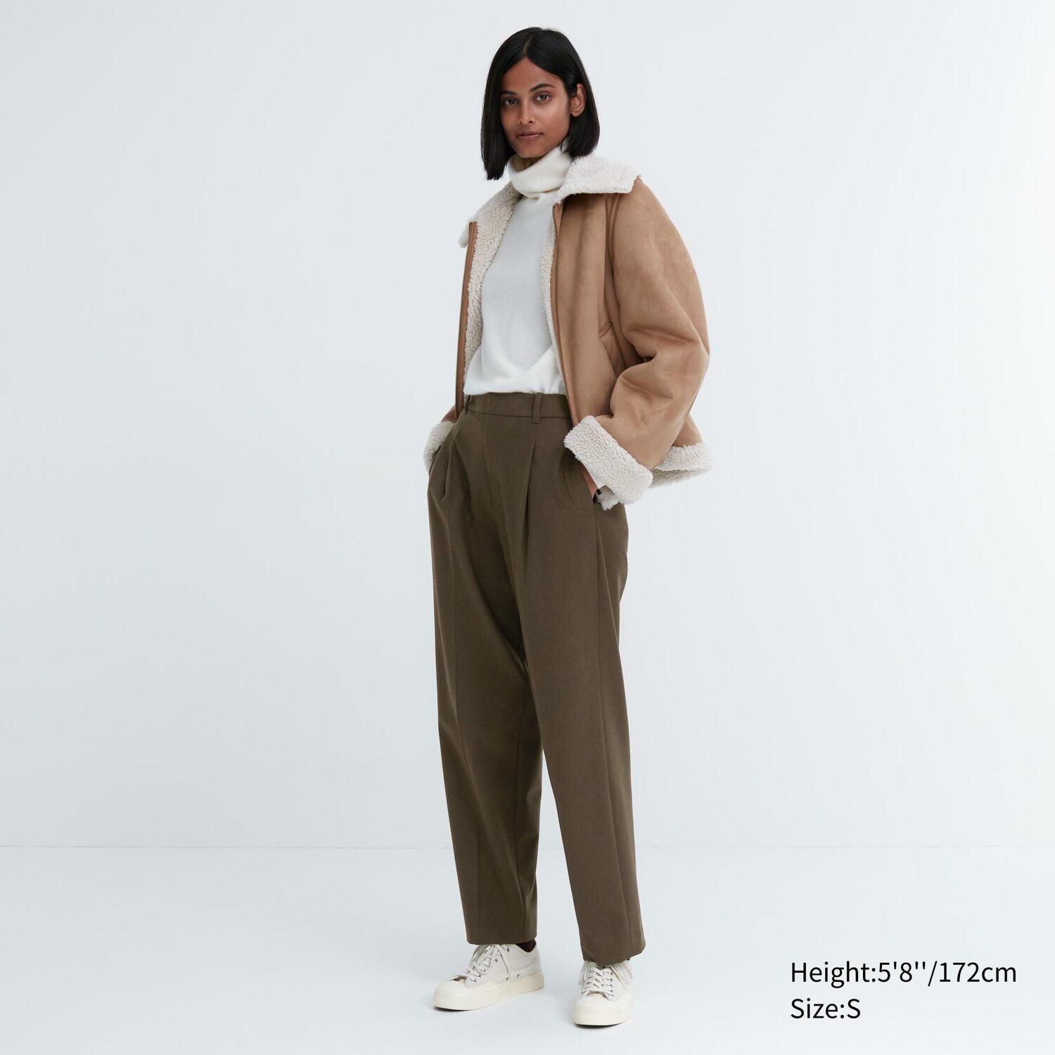 

HEATTECH Брюки со складками (длинные) Uniqlo, оливковый, Зеленый