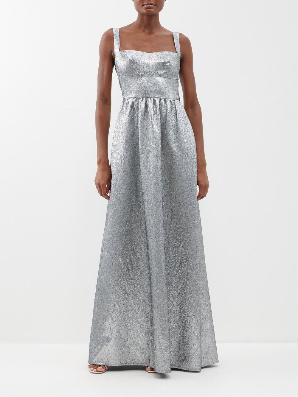 Платье rachel с эффектом металлик Saloni, серебряный