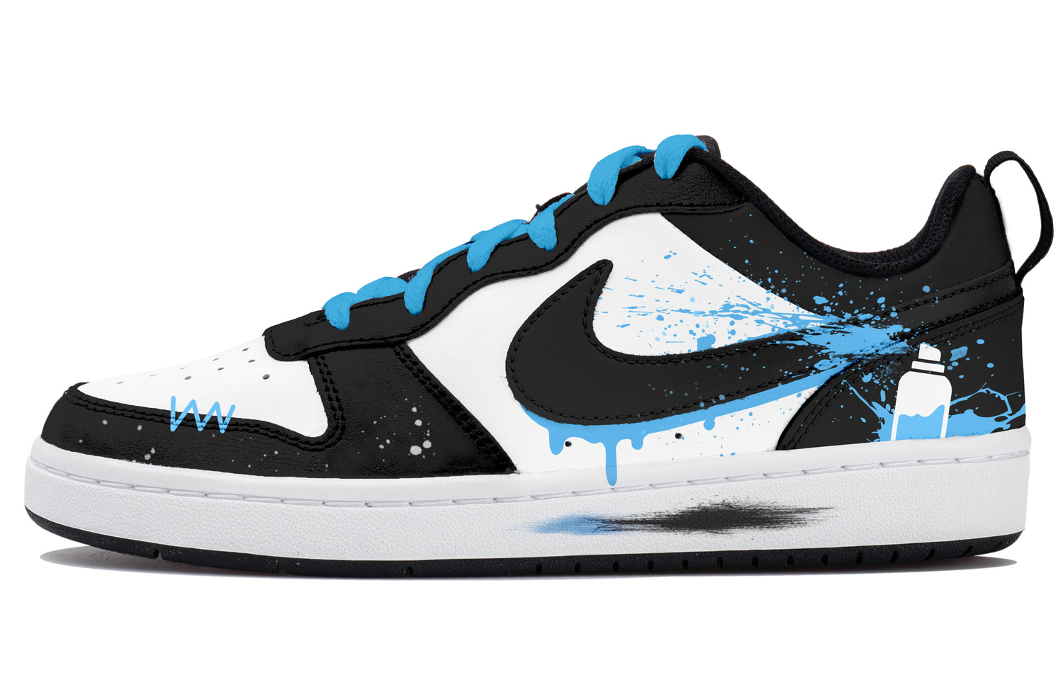 

Кроссовки Nike Court Borough 2 Skateboarding Shoes Women's Low-top Black/white/blue, белый/черный
