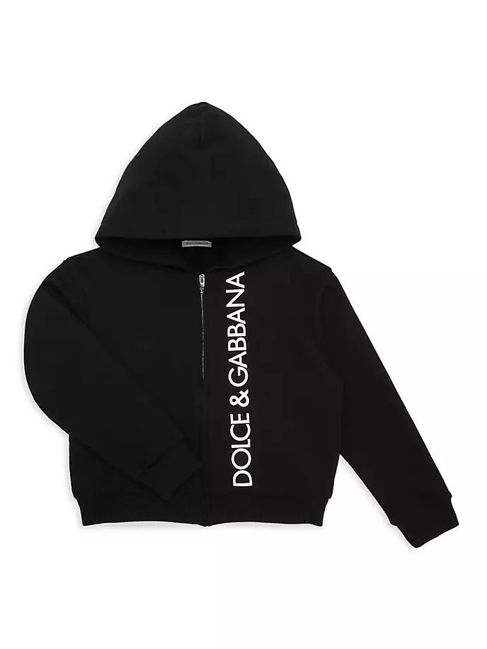 

Толстовка на молнии с логотипом Little Boy's & Boy's St. Cartina Dolce&Gabbana, черный