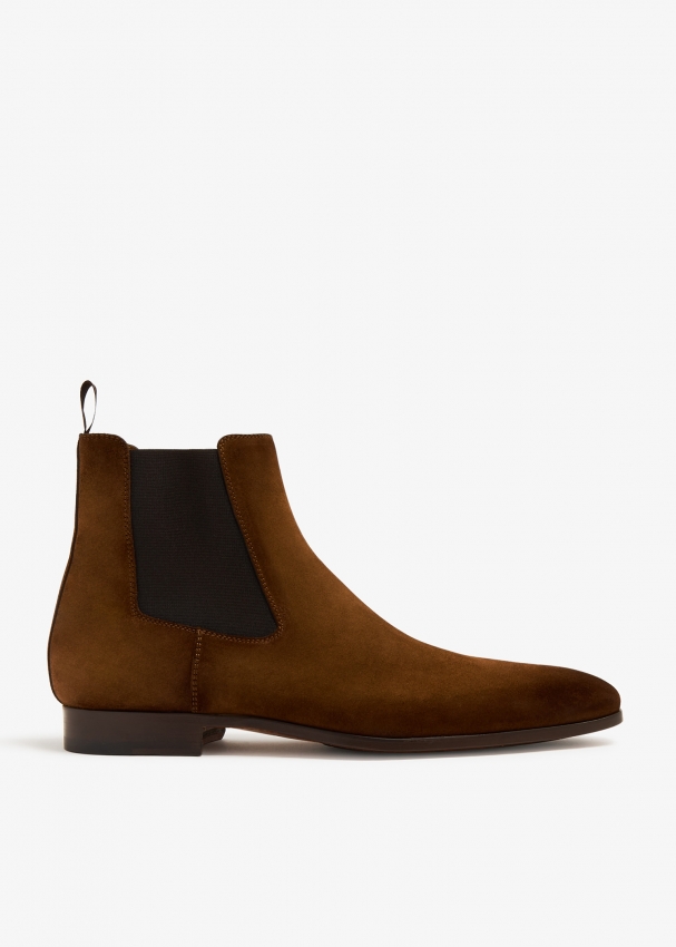 Ботинки Magnanni Chelsea Suede, коричневый замшевые ботинки челси santoni