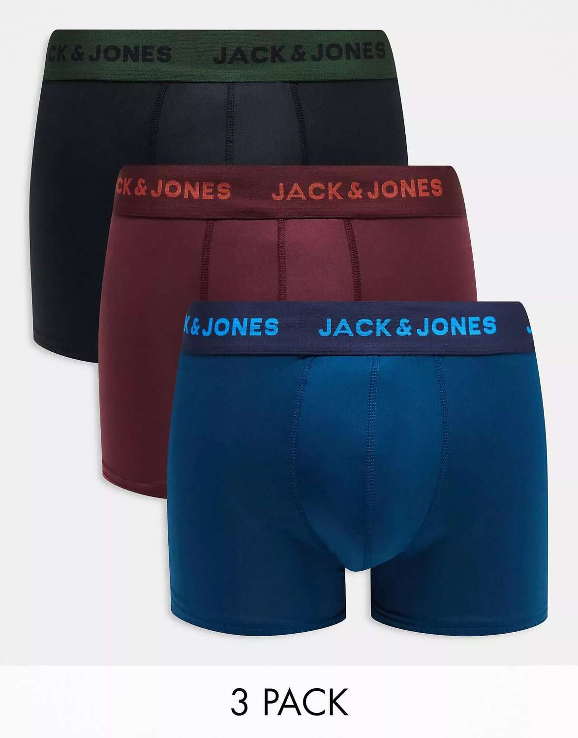 

Три пары плавок Jack & Jones черного, красного и синего цветов