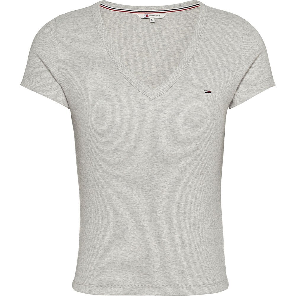 

Футболка с коротким рукавом Tommy Jeans Slim Essential Rib, серый