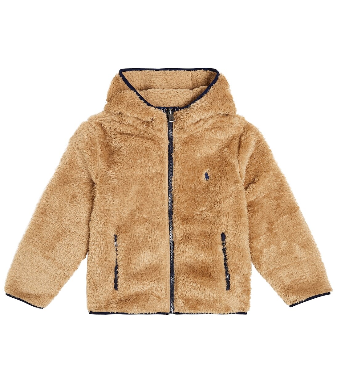 

Толстовка с капюшоном тедди Polo Ralph Lauren Kids, бежевый