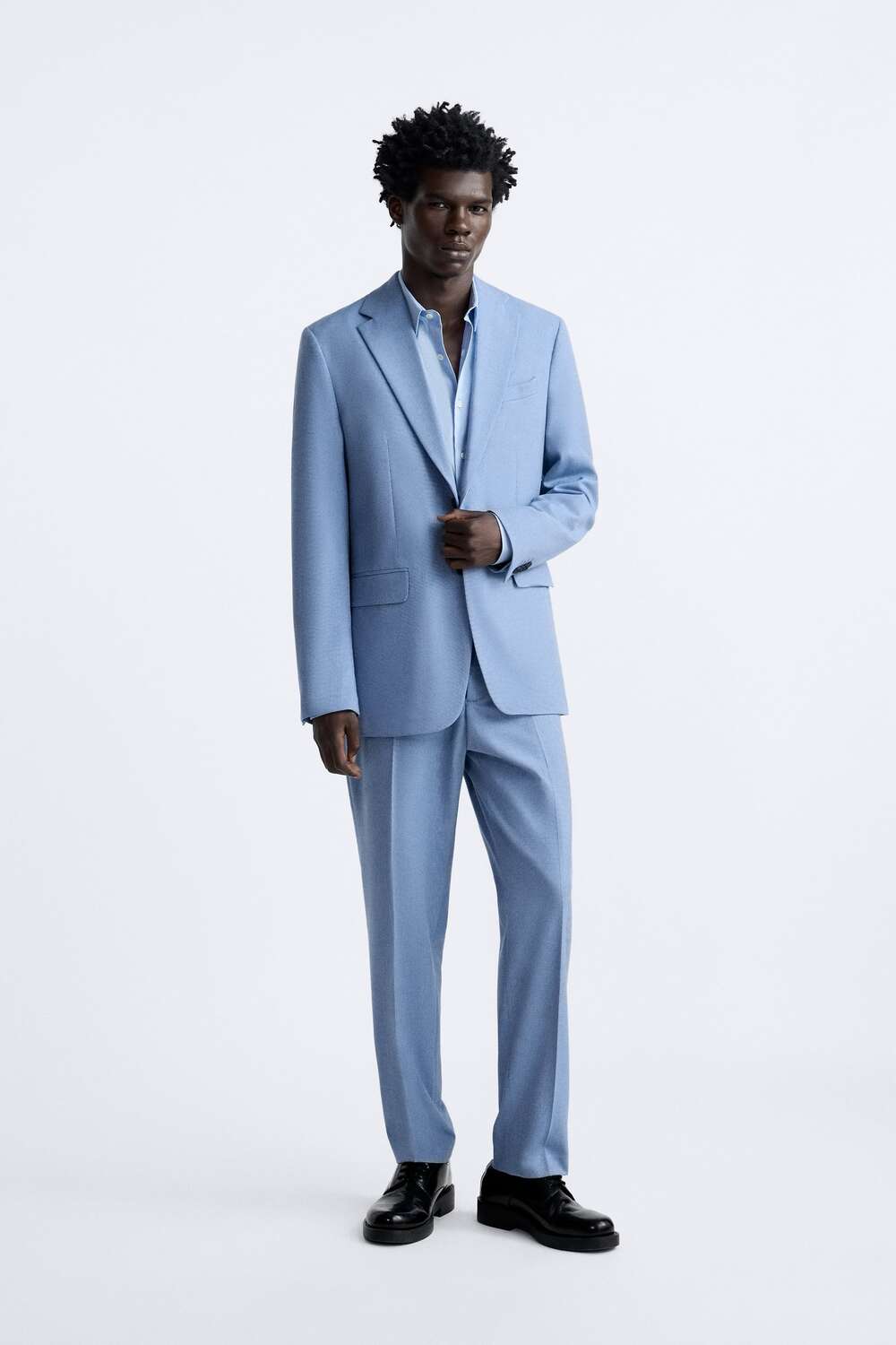 

Костюмный пиджак Zara, небесно-голубой