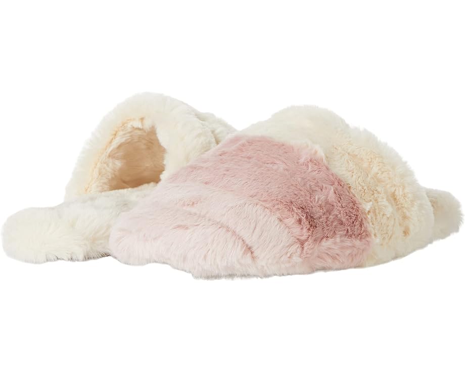 Домашняя обувь Madewell Colorblock Quilted Scuff Slippers in Recycled Faux Fur, цвет Dusty Blush Multi