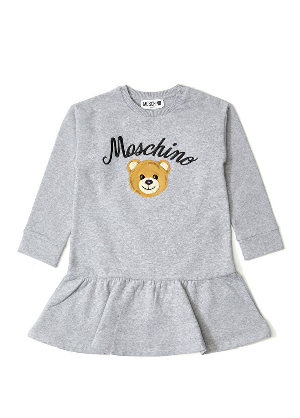 

Серое платье для девочки с рюшами Moschino