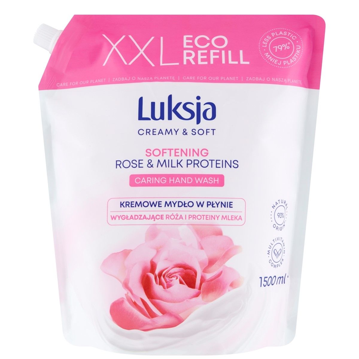 Сменный блок - жидкое мыло Luksja Rose Refill, 1500 мл