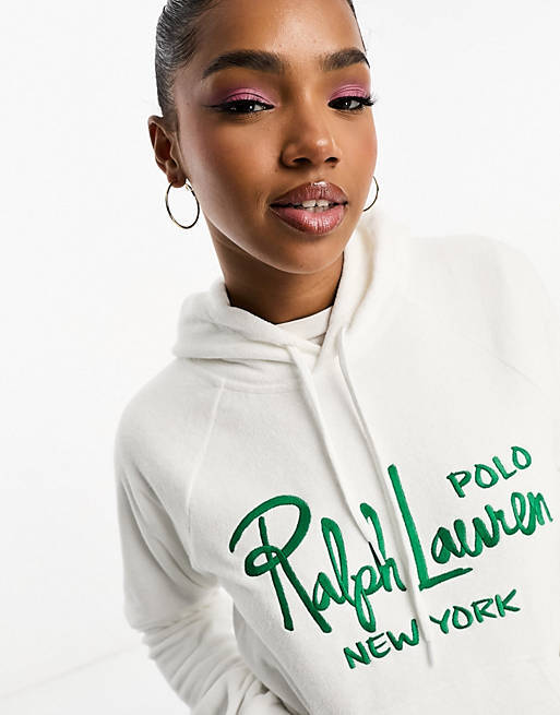

Белая худи с логотипом Polo Ralph Lauren, Белый