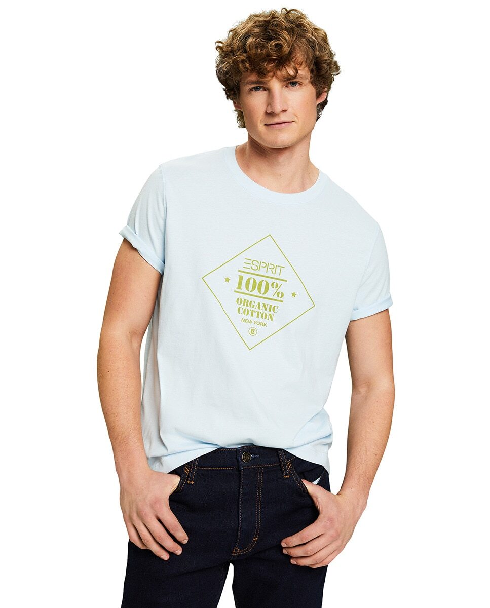

Мужская футболка обычного кроя с логотипом Esprit, светло-синий