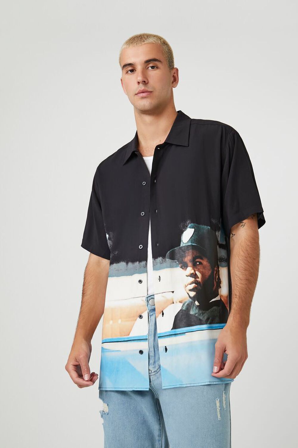 

Рубашка с короткими рукавами и рисунком Ice Cube Forever 21, черный