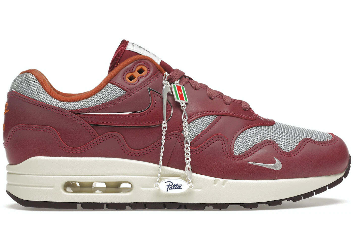 

Кроссовки Nike Air Max 1 Patta Waves Rush Maroon, бордовый
