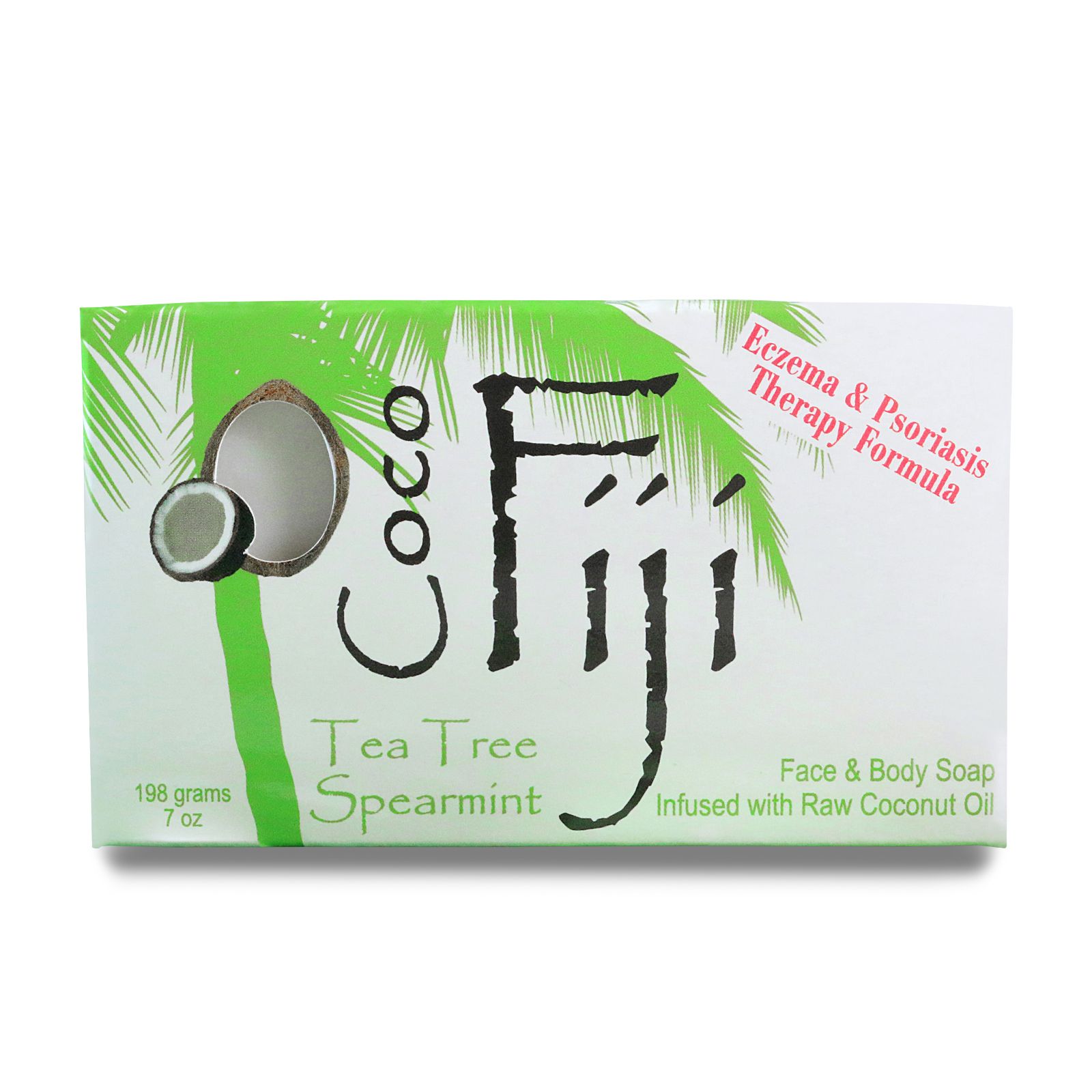 Organic Fiji Органическое кокосовое мыло для лица и тела чайное дерево и мята 198 г