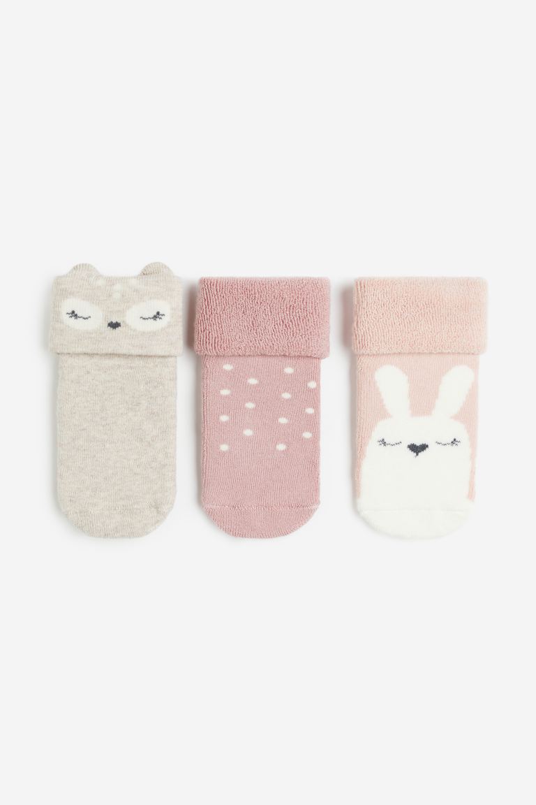 Упаковка из 3 махровых носков H&M, розовый упаковка из 3 махровых носков h