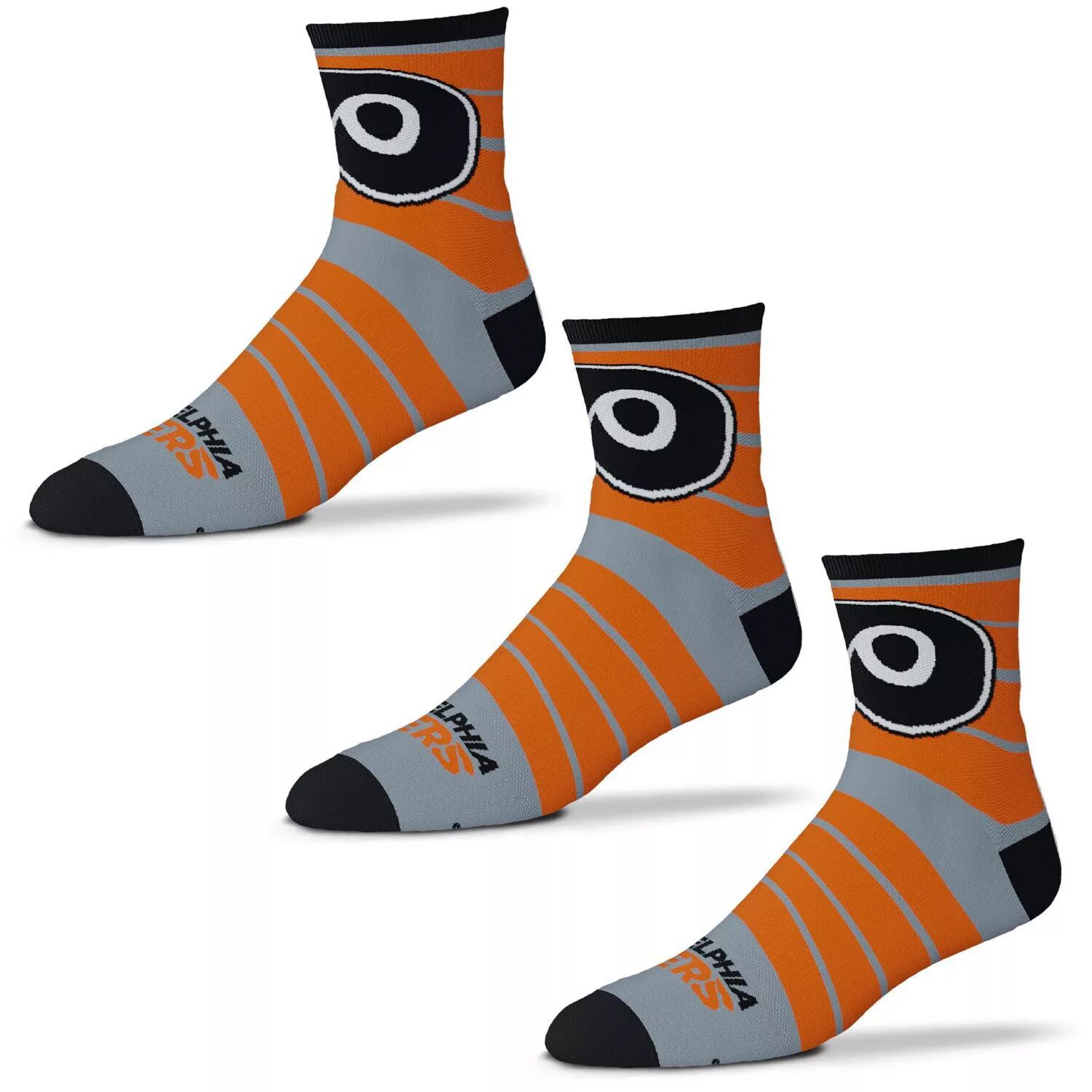 

Набор из трех мужских носков для босых ног Philadelphia Flyers Quad
