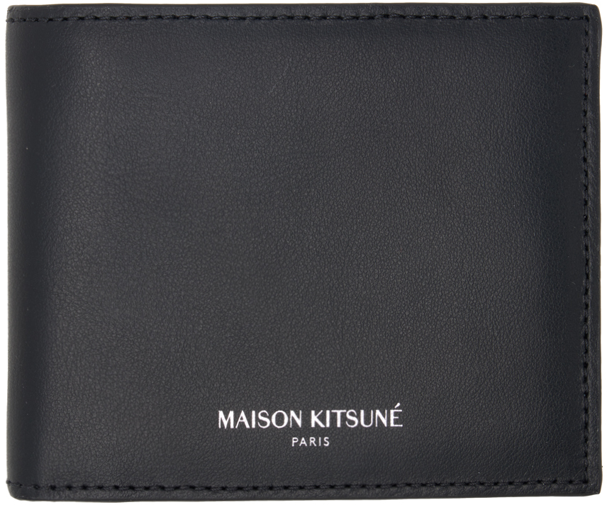 

Черный кошелек двойного сложения Maison Kitsune