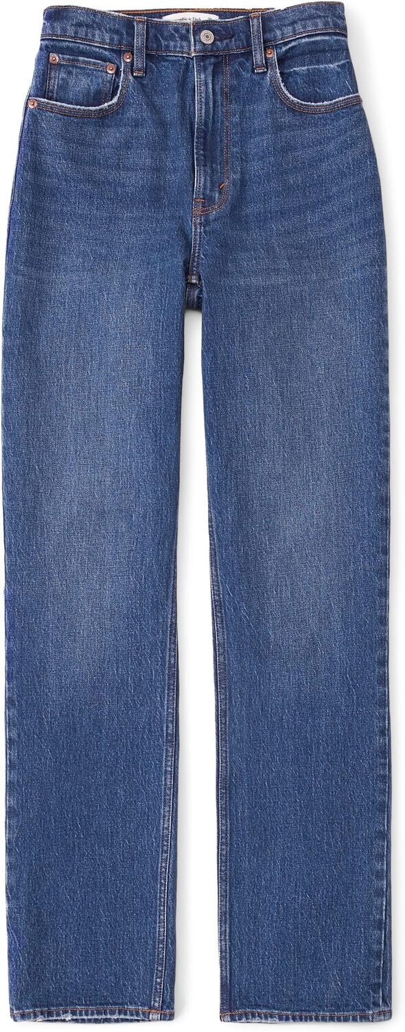 

Джинсы Ultra High Rise 90s Straight Jean Abercrombie & Fitch, цвет Dark Clean