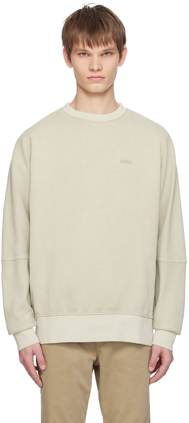 

Бежевый свитшот свободного кроя Boss, цвет Light beige
