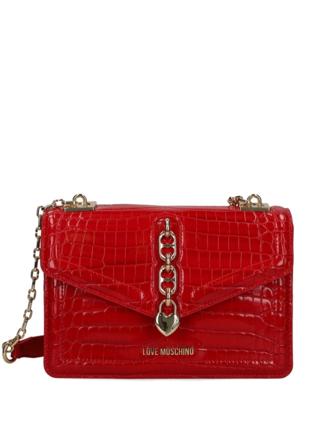 

Сумка через плечо Love Moschino с тиснением под крокодила, красный