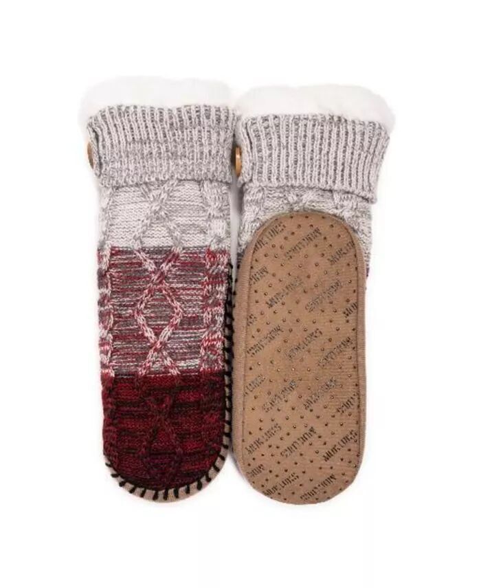 

Женские короткие носки-тапочки с косами MUK LUKS, красный