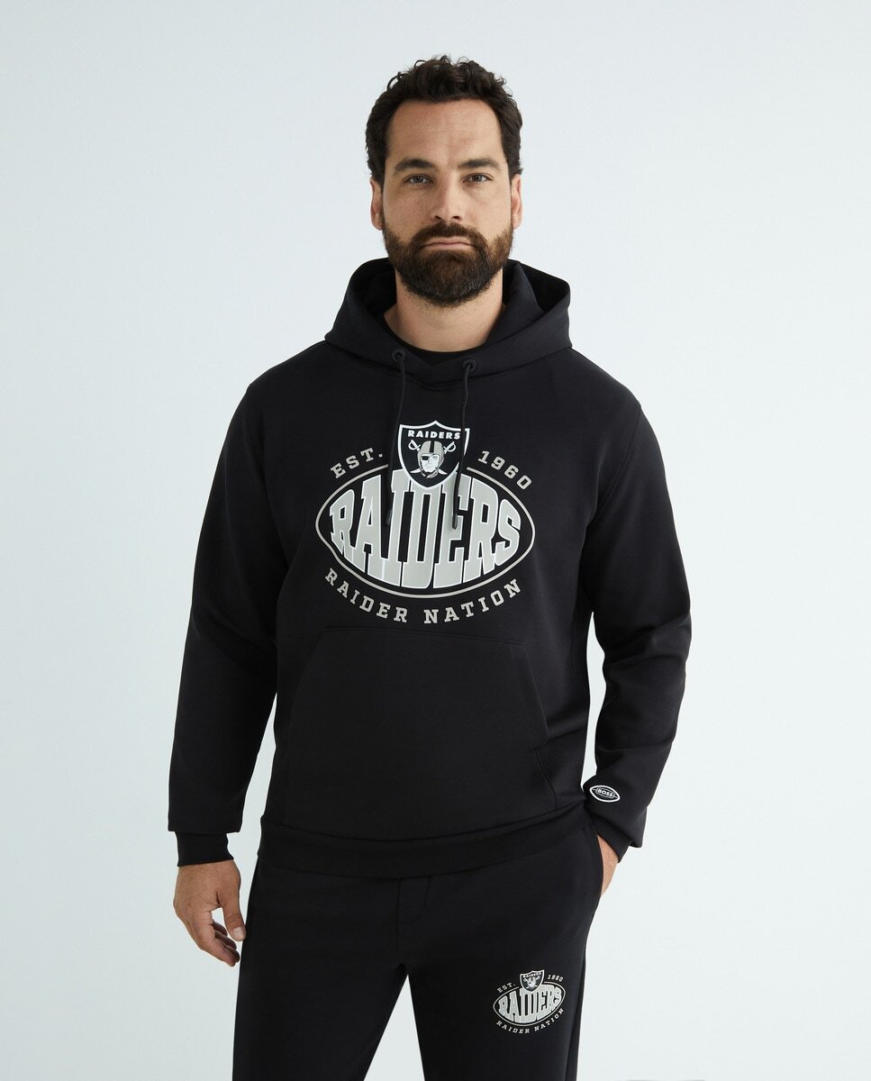 

Мужская хлопковая толстовка NFL RAIDERS больших размеров Boss, черный