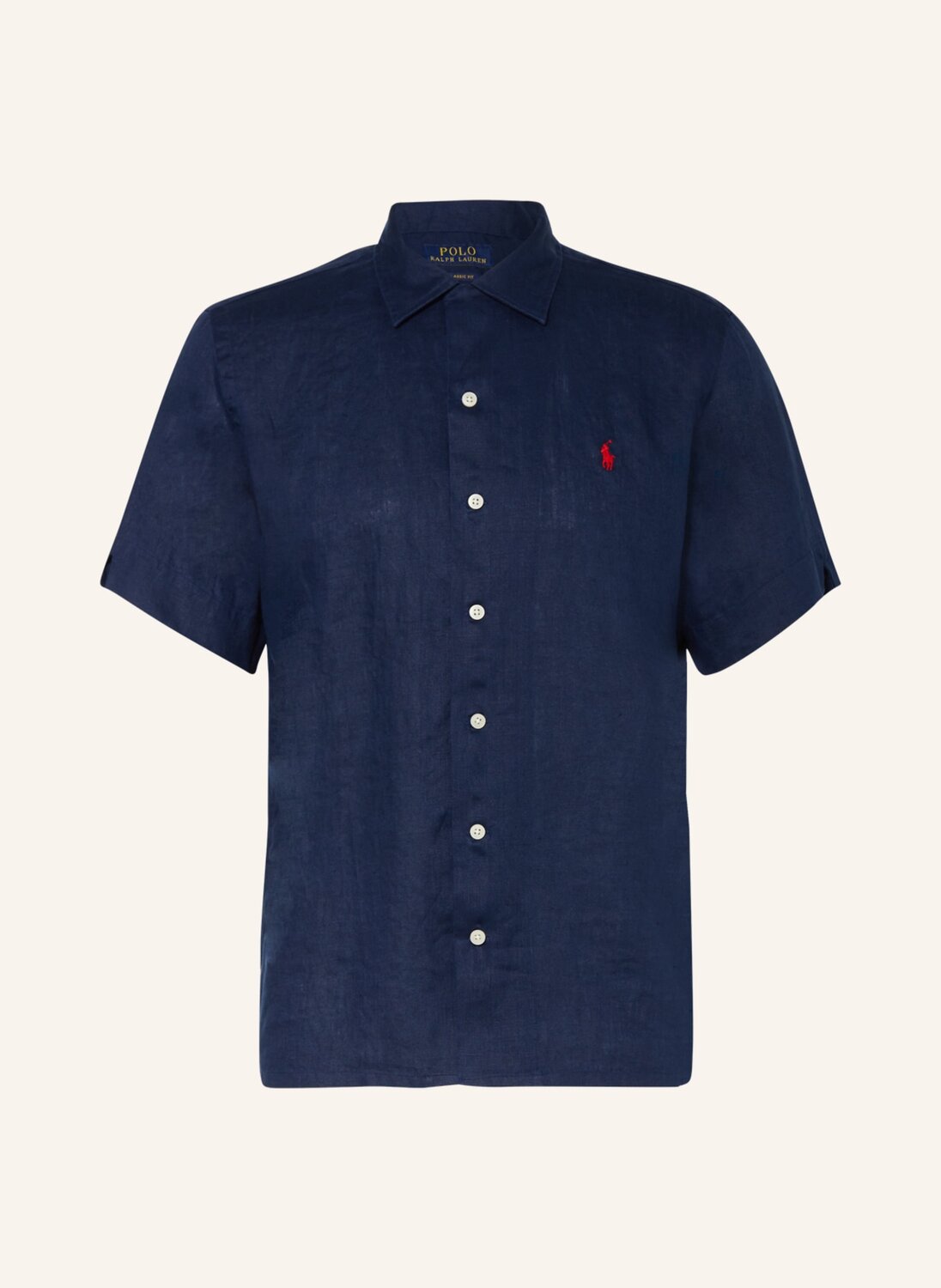 

Рубашка POLO RALPH LAUREN Kurzarm-Classic Fit aus Leinen, темно-синий
