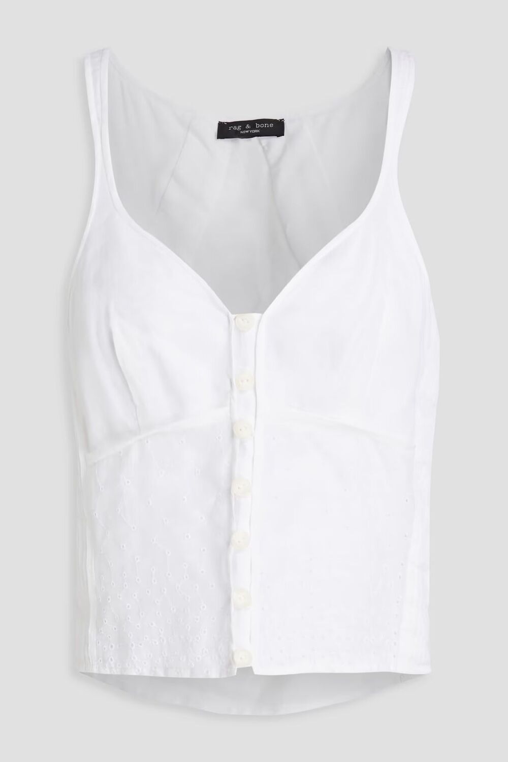 

Топ Criseli из английской вышивки с защипами Rag & Bone, белый