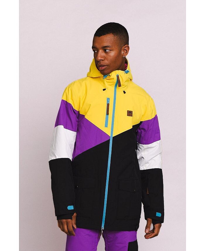 

Fresh Pow Ski & Мужская куртка для сноуборда OOSC, цвет Yellow, purple, black