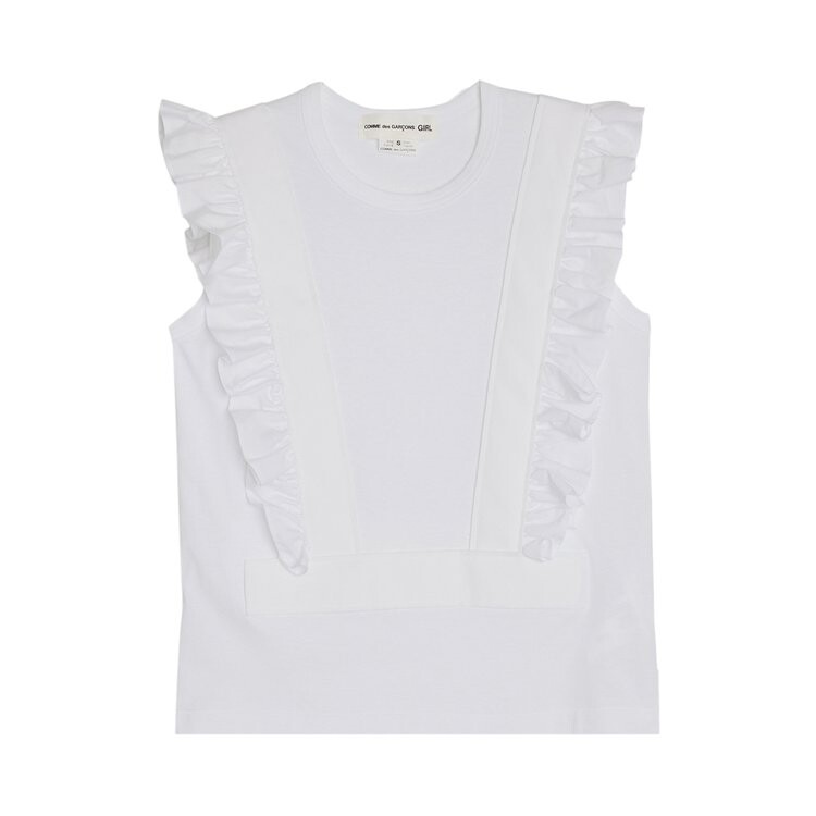 

Футболка Comme des Garçons Girl Ruffled Jersey 'White', белый