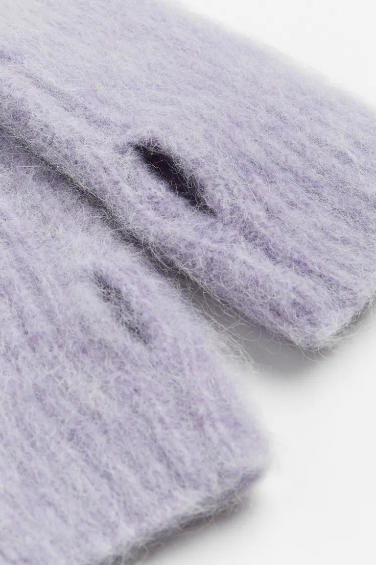 Перчатки без пальцев из смеси альпаки H&M, фиолетовый перчатки с пальцами и без пальцев h