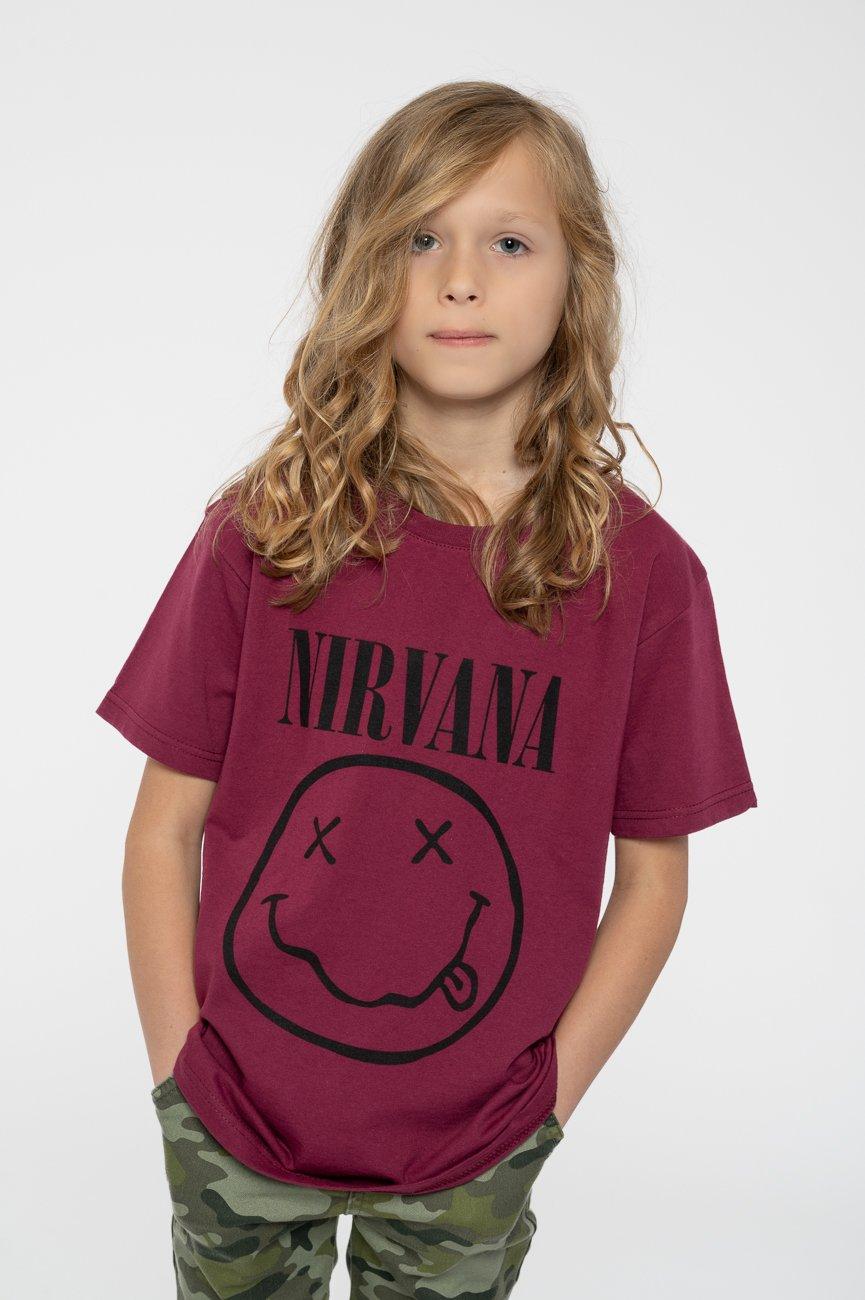 Серая футболка с логотипом Smiley Band Nirvana, красный детская футболка бульдог в красном плаще 164 темно розовый