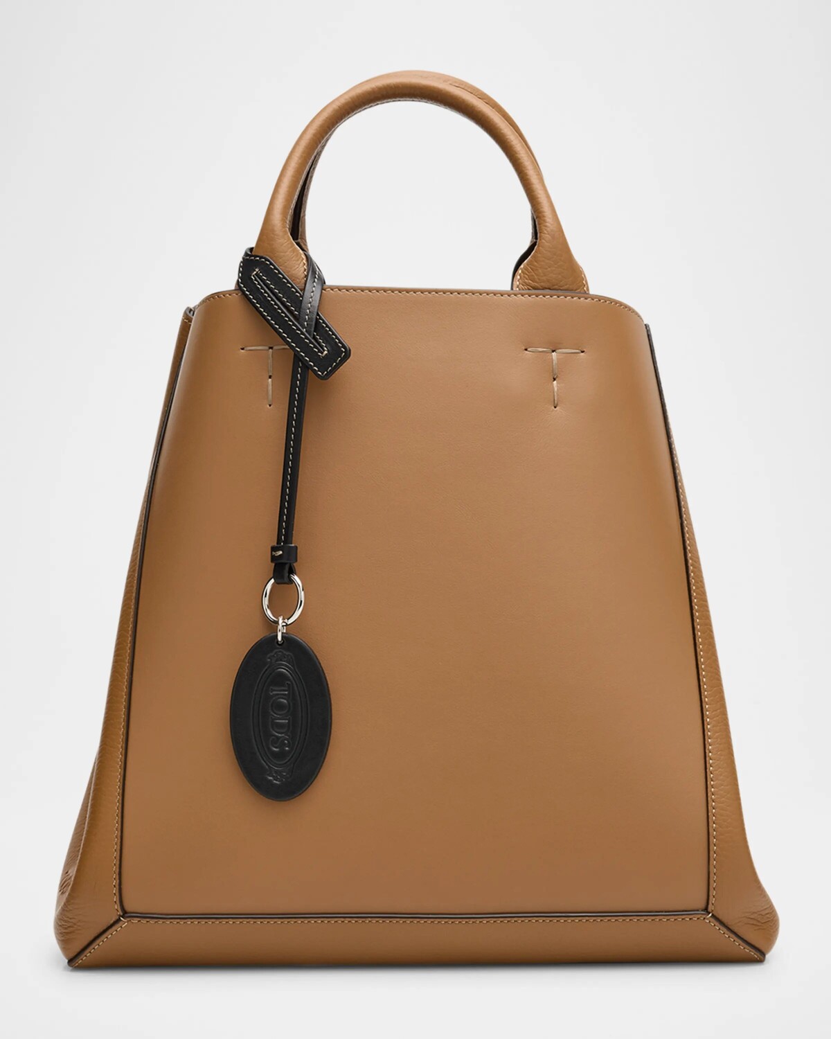 

Сумка из телячьей кожи с верхней ручкой Tod'S, цвет Biscotto Nero
