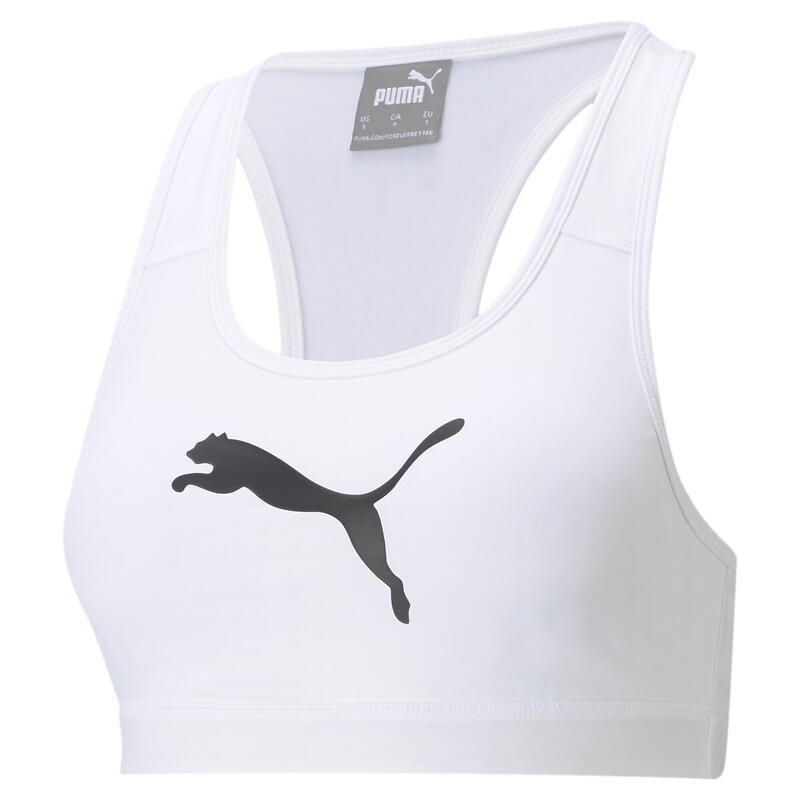 

Женский спортивный бюстгальтер Mid Support 4Keeps PUMA White Black Big Cat
