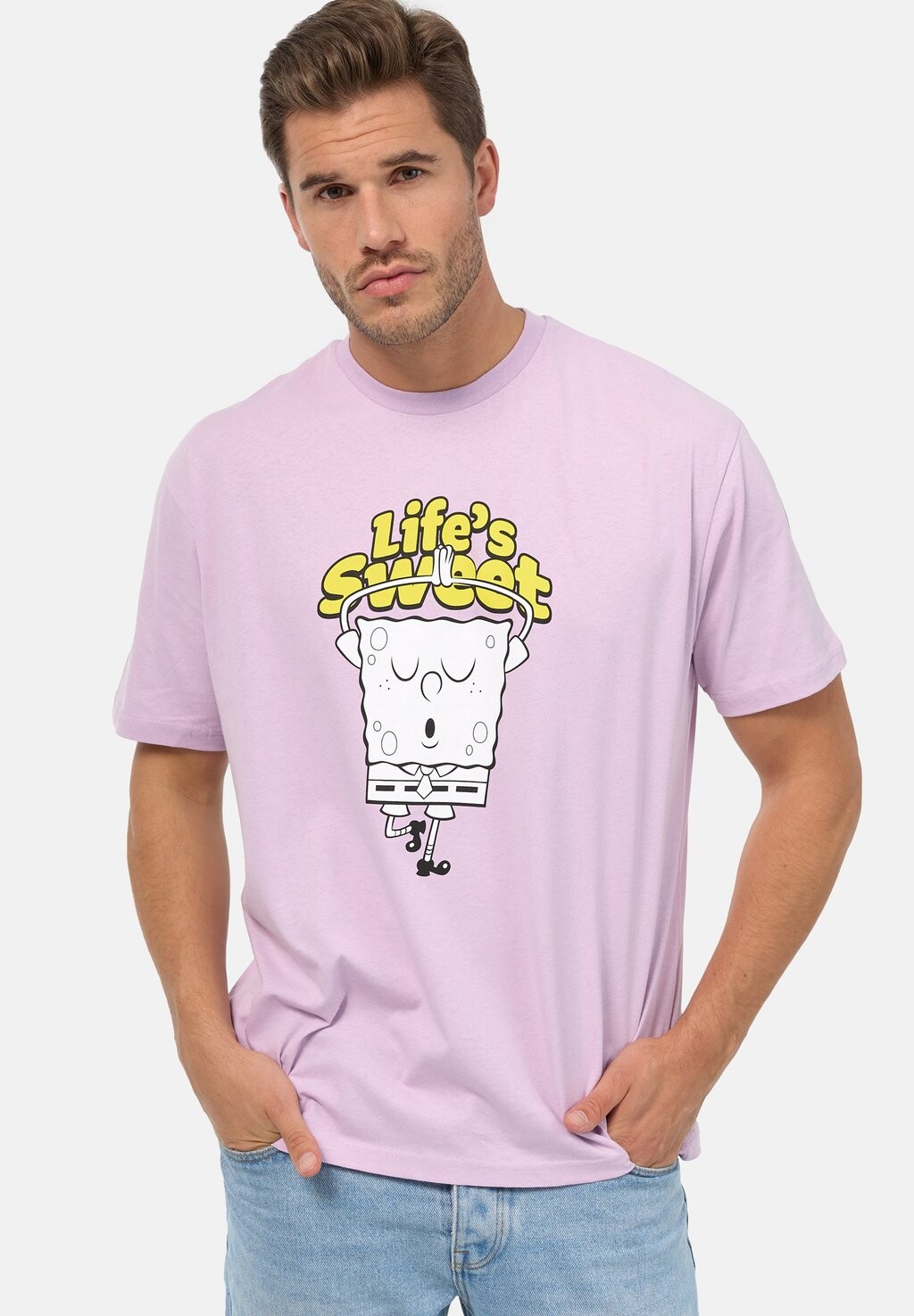 

Футболка с принтом SPONGEBOB LIFES SWEET Re:Covered, цвет purple