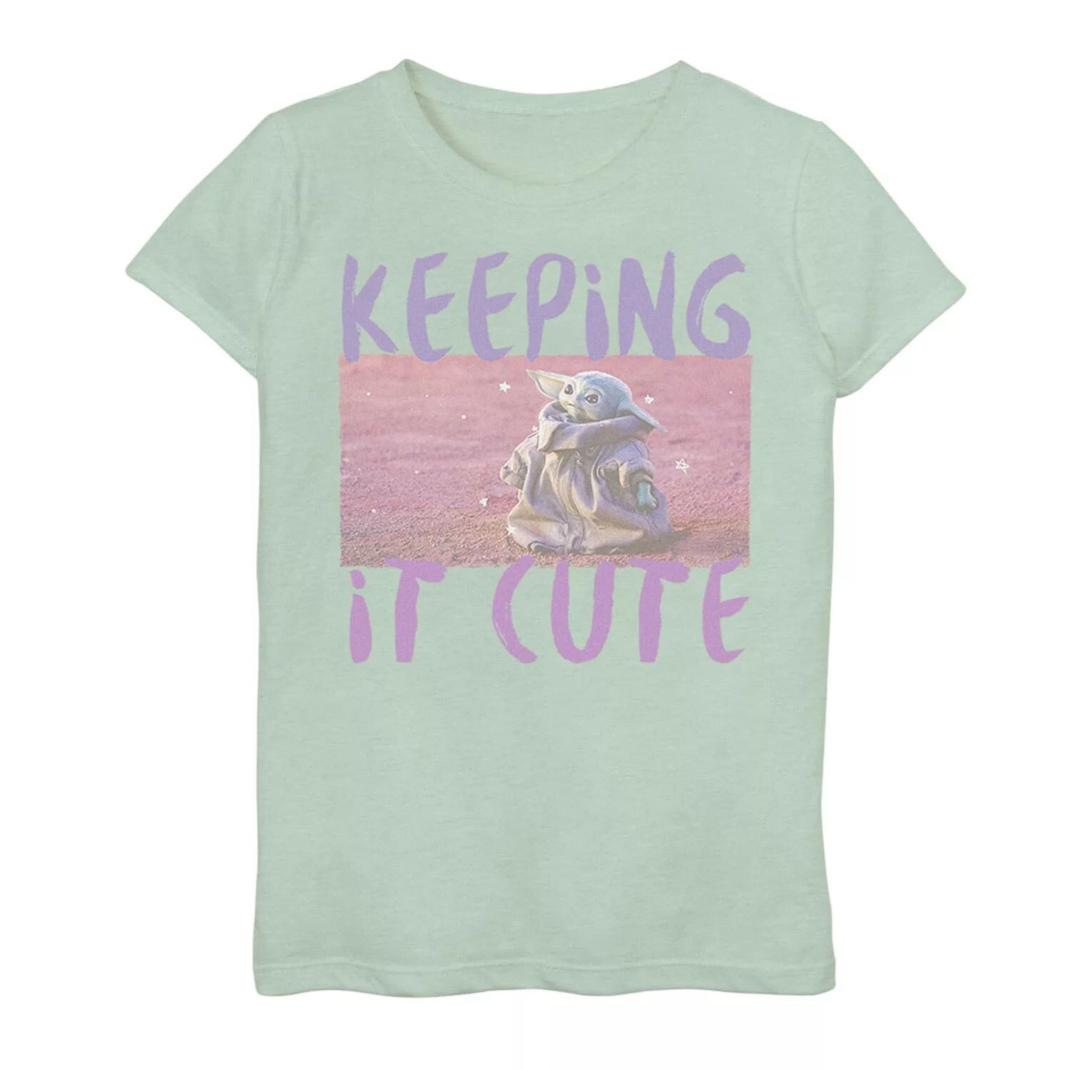 

Футболка «Keeping It Cute» для девочек 7–16 лет «Звездные войны. Мандалорец. Ребенок, он же Бэби Йода». Licensed Character